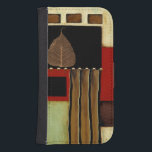 Multicolored Panel Painting with Brown Leaf Samsung S4 Wallet Case<br><div class="desc">This multicolored panel painting by Jennifer Goldberger features a single brown leaf. The autumnal colour palatte matches well with the single leaf. If you love autumn,  leaves,  or just great art this is the print for you. Order yours now!</div>