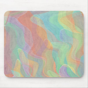 Multicolored Pastel Abstract Watercolor Art Mouse Pad