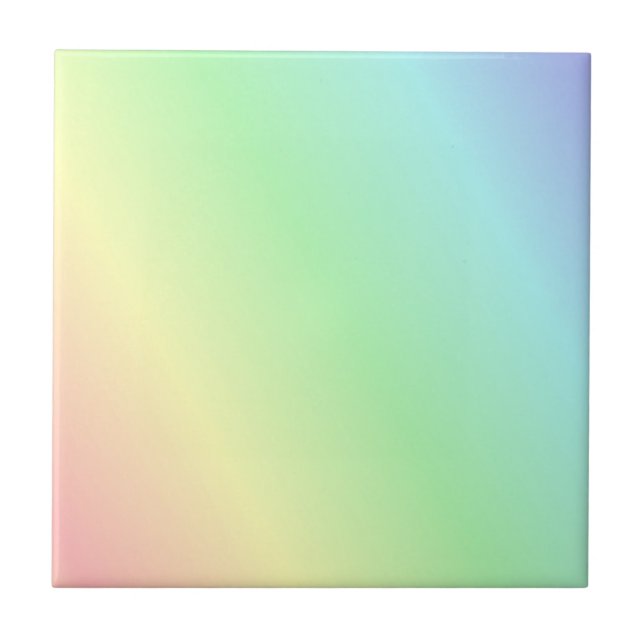 Multicolored pastel pattern ceramic tile (Front)