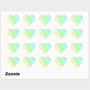 Multicolored pastel pattern heart sticker