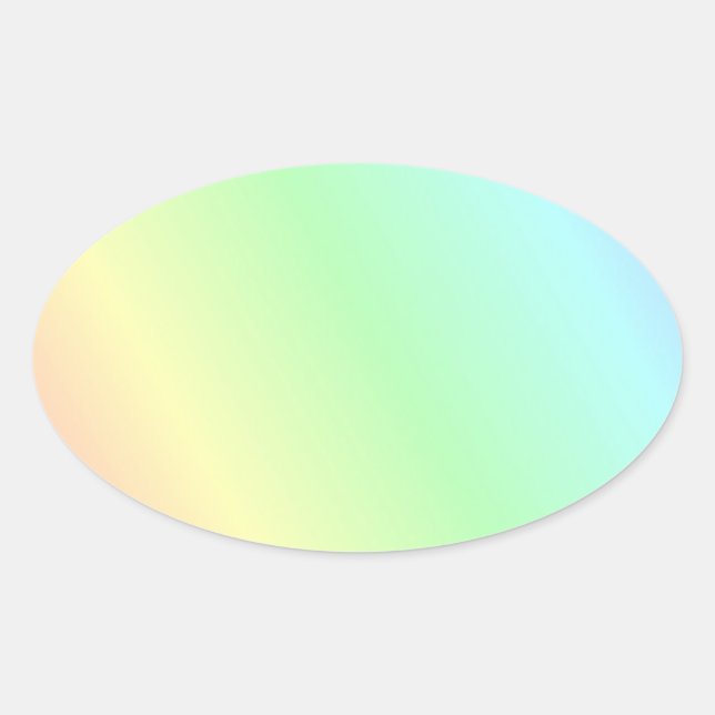 Multicolored pastel pattern oval sticker (Front)