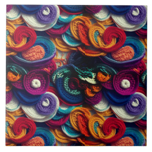 Multicolored Patchwork Ceramic Tile