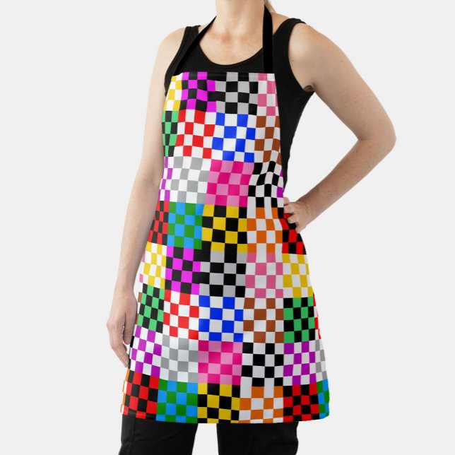 Multicolored Patchwork Check Pattern Design  Apron (Creator Uploaded)
