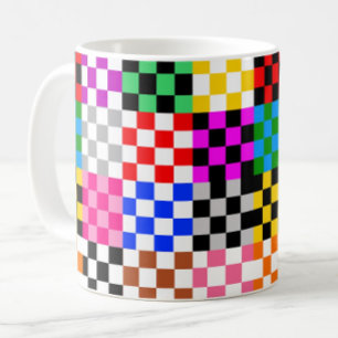Multicolored Patchwork Check Pattern Design  Coffee Mug