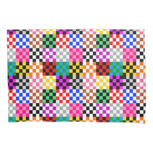 Multicolored Patchwork Check Pattern Design  Pillowcase