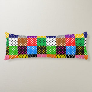 Multicolored Patchwork Quilt Polka Dots  Body Cushion