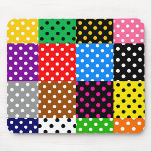 Multicolored Patchwork Quilt Polka Dots Mouse Pad