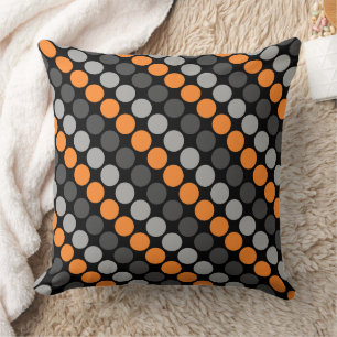 Multicolored pattern Retro Sixties Polka Dots Grey Cushion