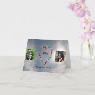 Multicolored Paw Print Heart Dog Sympathy Card
