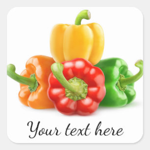 Multicolored peppers square sticker