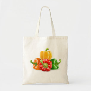 Multicolored peppers tote bag