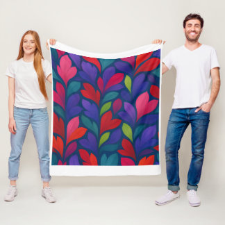 Multicolored petal pattern cover - Flor style Fleece Blanket
