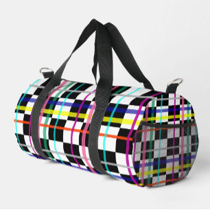 Multicolored Plaid Lines Chequered Tartan Design Duffle Bag