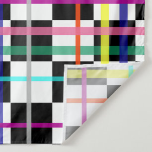 Multicolored Plaid Lines Chequered Tartan Design Fabric