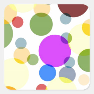 Multicolored Polka Dots Design Square Sticker