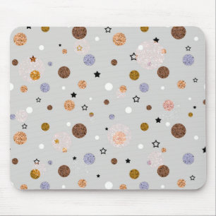 Multicolored polka dots on grey. mouse pad
