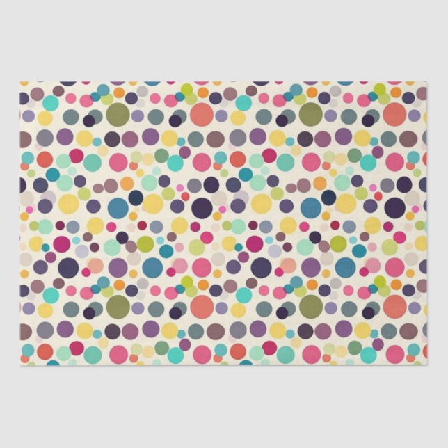 Multicolored Polka Dots Tissue Paper (Front)