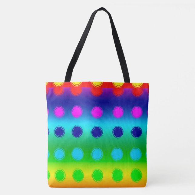 Multicolored Polka Dots Tote Bag (Front)