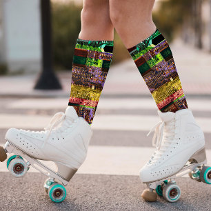 Multicolored Printed Circuit Board Personalised Socks