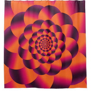 Multicolored psychedelic background, funky vortex shower curtain