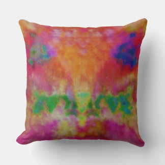 Multicolored Psychedelic Tie Dye Throw Pillow