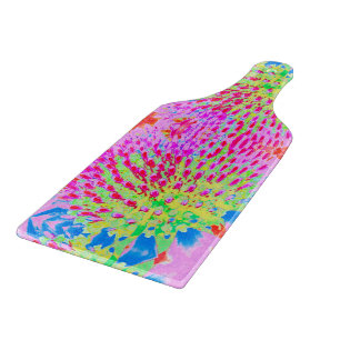 Multicolored Rainbow Abstract Cone Flower Cutting Board