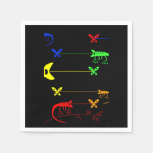 Multicolored Rainbow Chameleon Party Paper Napkins