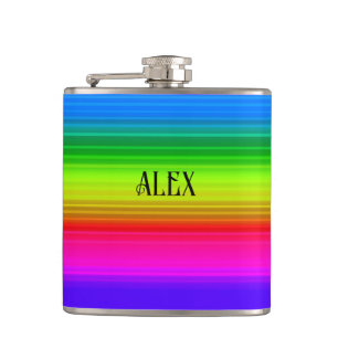Multicolored, rainbow hip flask