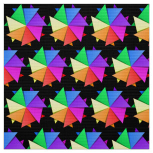 Multicolored Rainbow Star Fabric