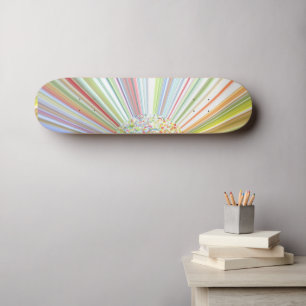 Multicolored Rainbow Striped Autumn Skateboard