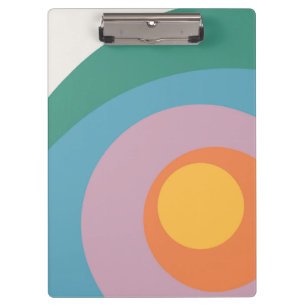 Multicolored retro style circles clipboard