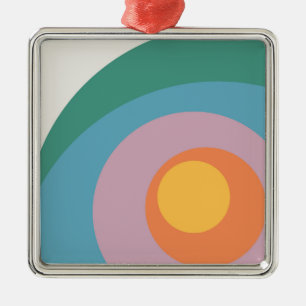 Multicolored retro style circles metal ornament