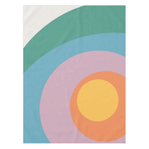 Multicolored retro style circles tablecloth