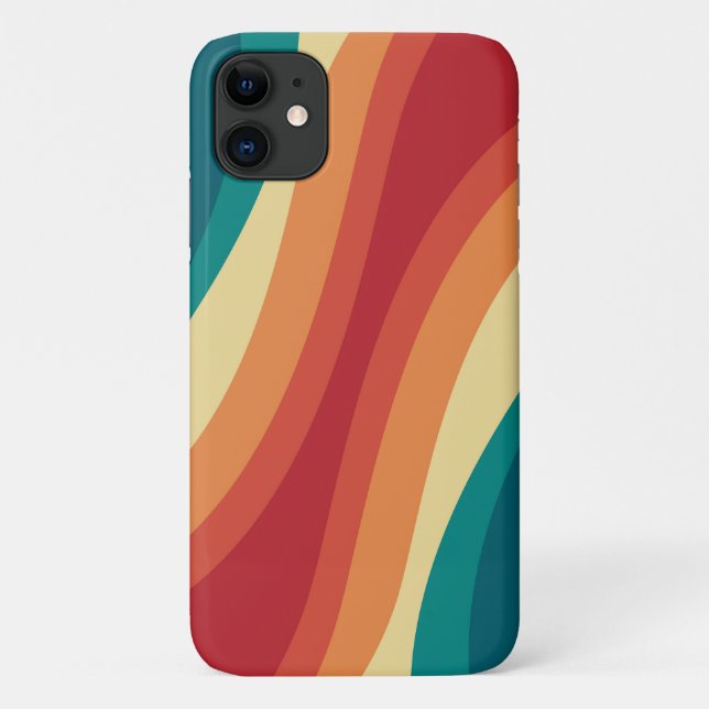 Multicolored retro style waves design Case-Mate iPhone case (Back)