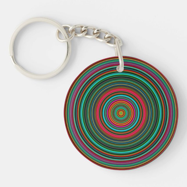 Multicolored Rings Key Ring (Front)