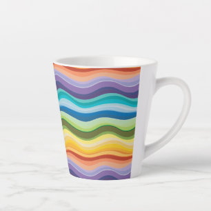 Multicolored Ripples Pattern 2 Latte Mug