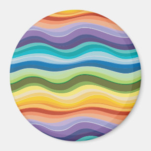 Multicolored Ripples Pattern 2 Magnet