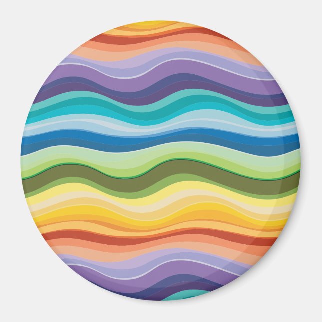 Multicolored Ripples Pattern 2 Magnet (Front)