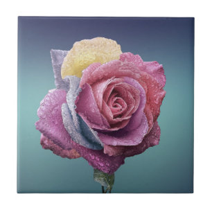 Multicolored Rose Ceramic Tile