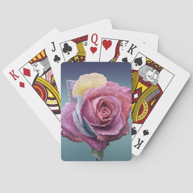 Multicolored Rose Playing Cards (Back)