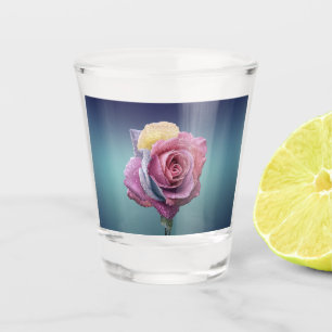 Multicolored Rose Shot Glass
