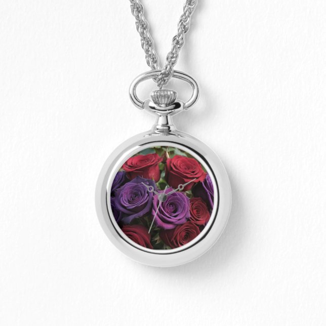 Multicolored Rose's Necklace Watch (Front)