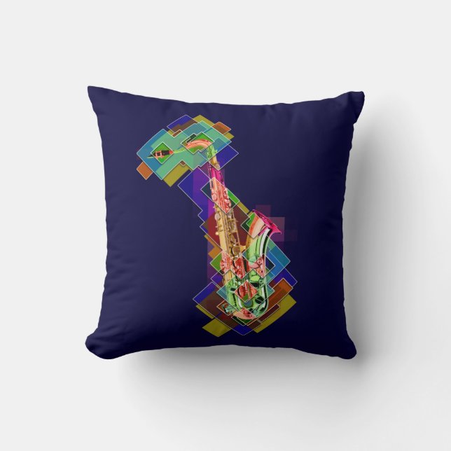 Multicolored saxophone cushion (Front)