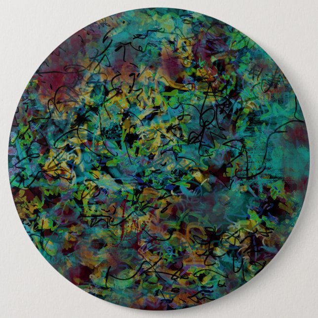 Multicolored Scribbled Abstract Art Button (Front)