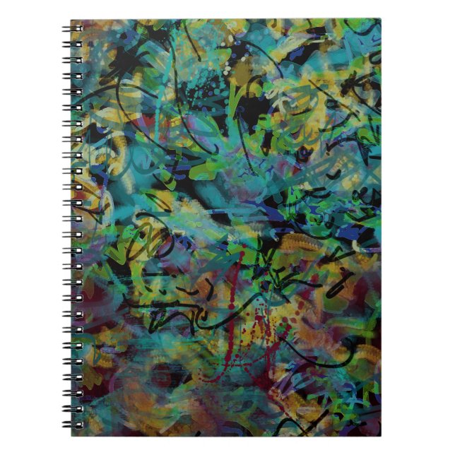 Multicolored Scribbled Abstract Art Notebook (Front)