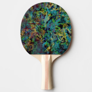 Multicolored Scribbled Abstract Art Ping Pong Paddle
