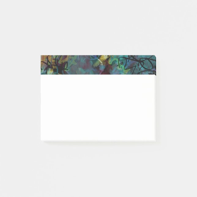 Multicolored Scribbled Abstract Art Post-it Notes (Front)