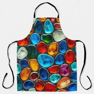 Multicolored sea pebbles apron