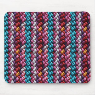 Multicolored Seamless Braided Yarn  Mouse Pad