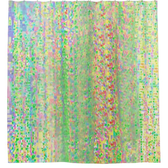 Multicolored Shimmery Shower Curtain (Front)